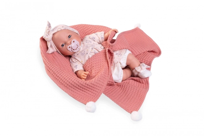 Antonio Juan 14258 BIMBA - poupée bébé qui cligne des yeux avec sons et corps en tissu doux - 37 cm