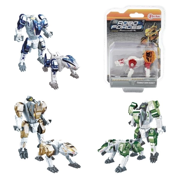 Animal transformable ou robot en plastique 9cm en blister