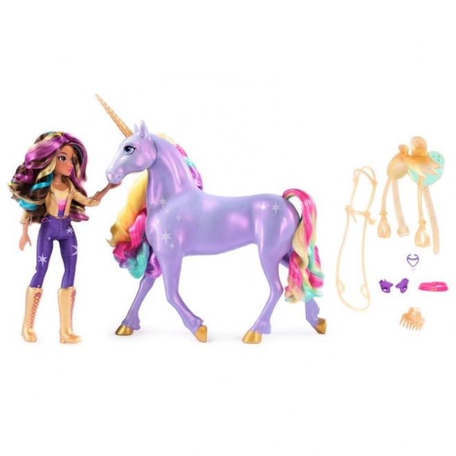 UNICORN ACADEMY LICORNE LUMINEUSE WILDSTAR AVEC POUPÉE SOPHIA 24cm