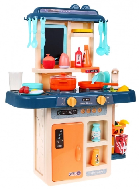 Cuisine colorée + brûleur à vapeur interactif + robinet + accessoires - 42 pièces