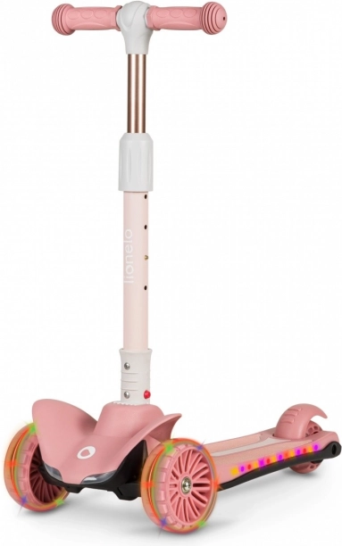 Trottinette enfant à trois roues avec LED LIONELO Timmy Pink Rose