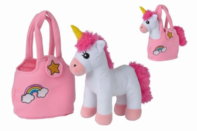 Licorne en peluche dans un sac pour enfants