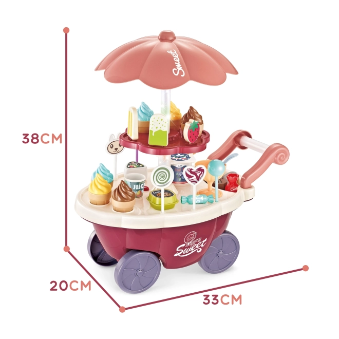 Chariot Woopie avec glaces et friandises avec mélodie et lumières