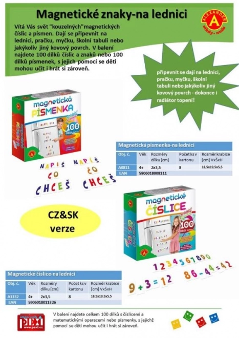 Lettres magnétiques pour réfrigérateur