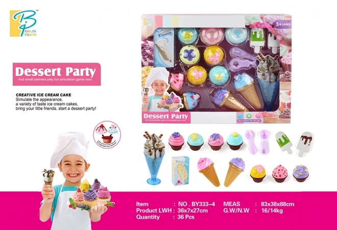 Ensemble de nourriture de fête sucrée