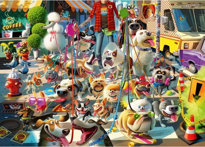 Puzzle avec motif promenade de chiens 1000 pièces