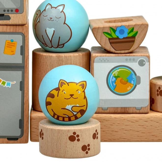 Lucy & Leo Chats Joueurs - Puzzle en Bois avec Modèles