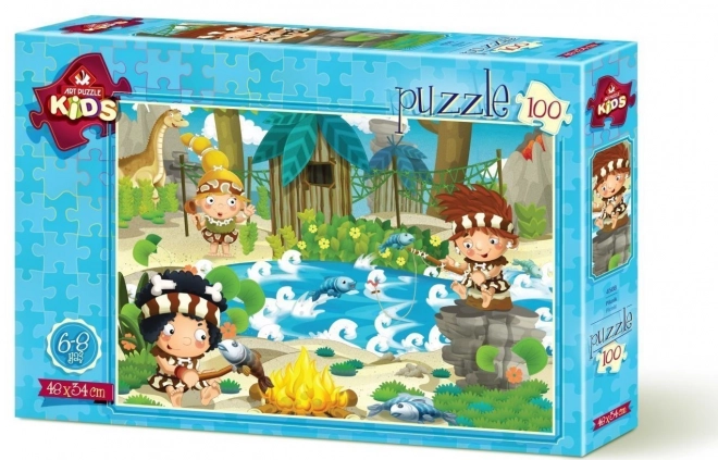 Puzzle Pique-nique préhistorique - 100 pièces