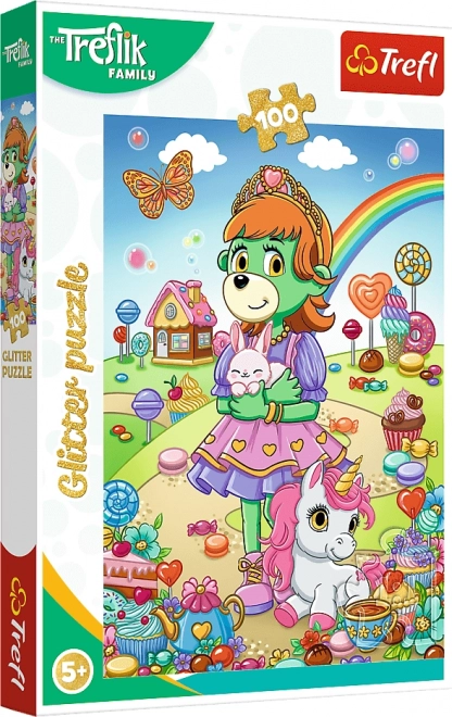Puzzle avec paillettes Famille Treflík 100 pièces