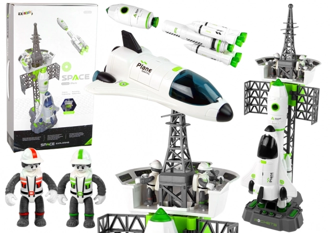 Station spatiale Set fusée navette spatiale son fumée