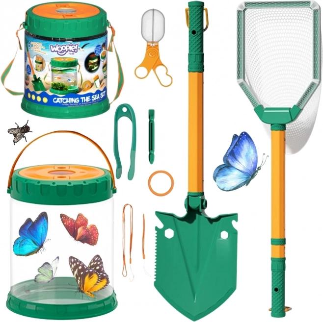 Woopie Ensemble du Petit Explorateur de la Nature Filet pour Insectes et Papillons, Récipient pour Poissons