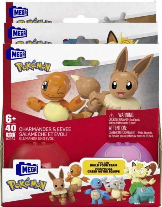 Méga Pokémon Pokéball ensemble 2 pcs Salamèche et Évoli