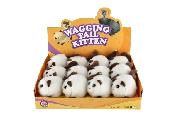 Chat en peluche extensible avec grelot 10 cm
