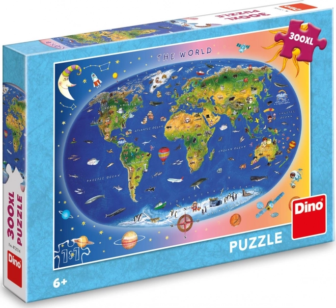 Puzzle carte enfant Dino 300 pièces XL
