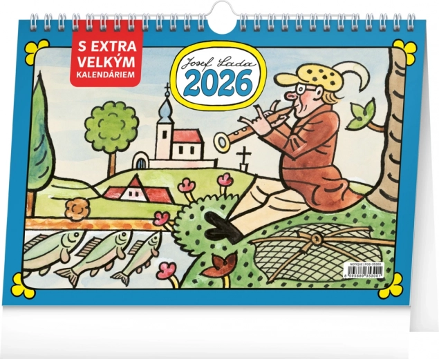 Calendrier de bureau Josef Lada avec calendrier extra grand 2026