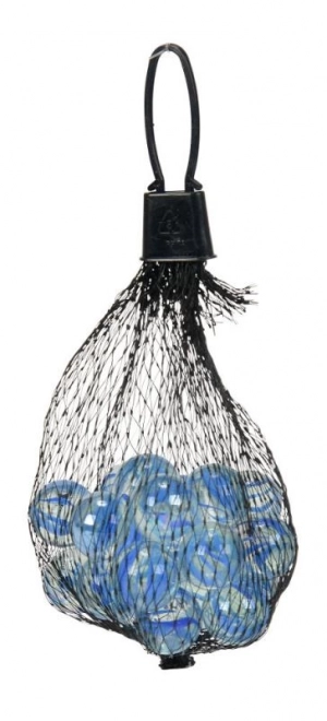 Billes en verre dans un filet