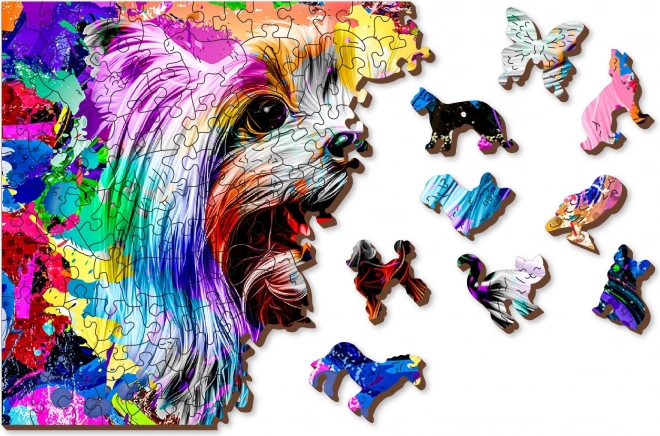 Puzzle en bois Pop Art Terrier Yorkshire de Wooden City