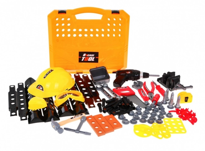 DIY ensemble 3 en 1 pour enfants 3+ Atelier 100 pcs, Mallette + table + équipement de construction