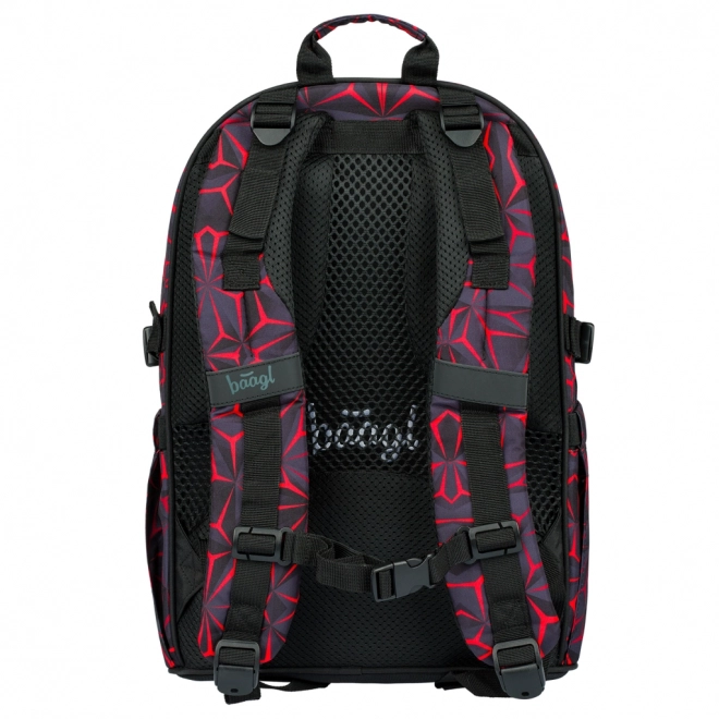 Sac à dos scolaire Baagl Core Red Polygon