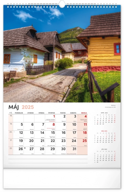 Calendrier mural Notre Slovaquie 2025, 33 × 46 cm