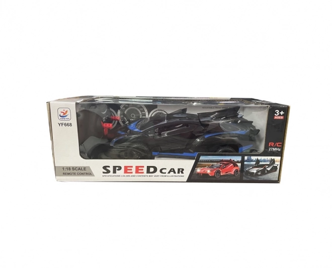 Voiture RC sportive rouge-noire à l'échelle 1:18