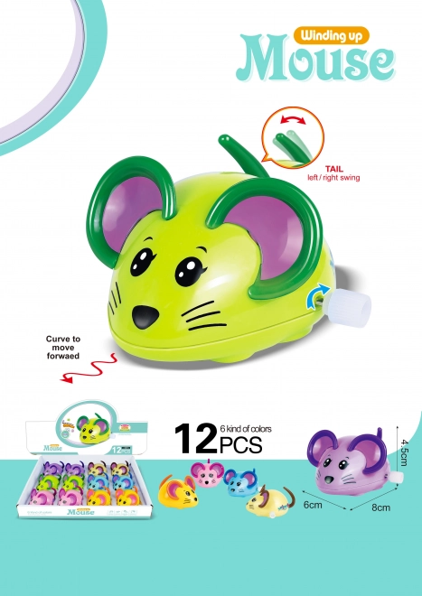 Souris à remonter en plastique 8 cm