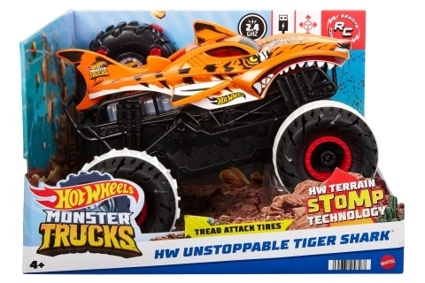 RC monster truck tout-terrain HOT WHEELS Tiger Shark 1:15