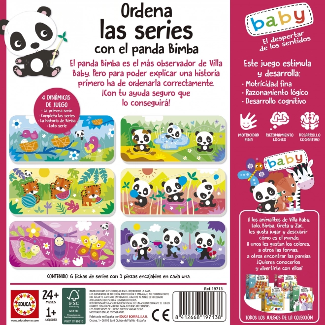 EDUCA Bébé encastrement Panda Bimba et amis 6x3 pièces