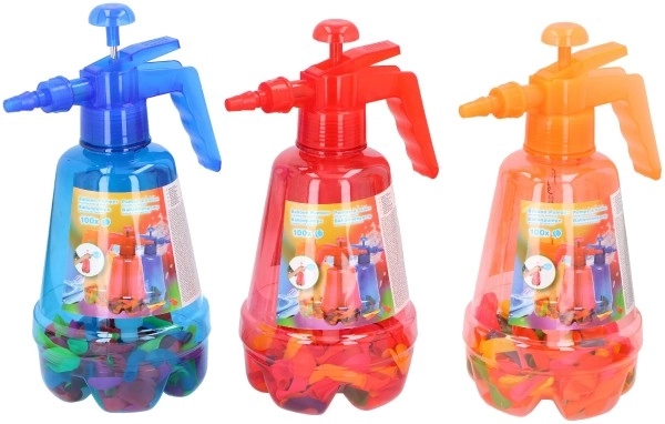 Pompe à bombes à eau + bombes 100 pcs assortiment de couleurs plastique 30 cm