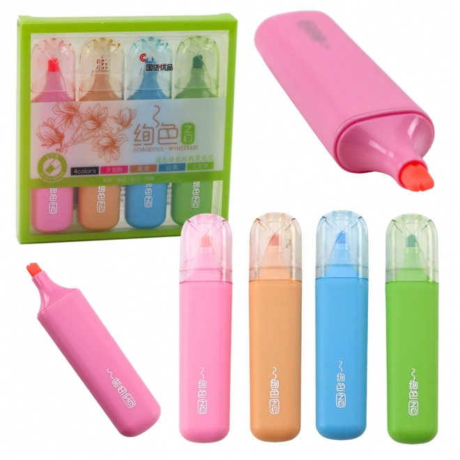 Ensemble de surligneurs colorés à double pointe, 4 pcs