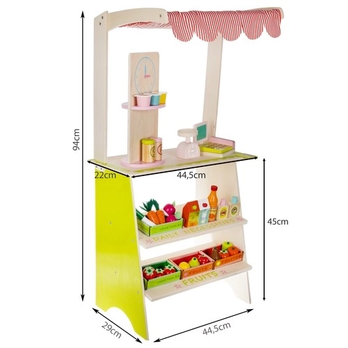 Stand en bois avec accessoires pour enfants