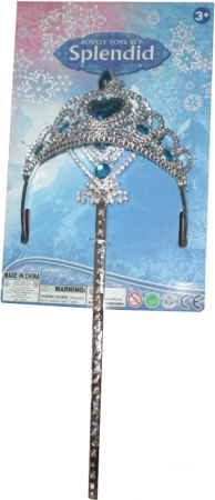 Ensemble de mode princesse avec couronne et baguette magique