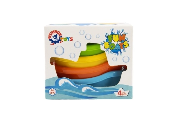 Jouets de bain colorés pour enfants - petits bateaux en plastique