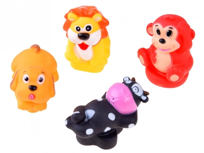 Animaux en caoutchouc sur puzzles flottants