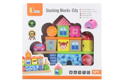 VIGA cubes empilables en bois – ville