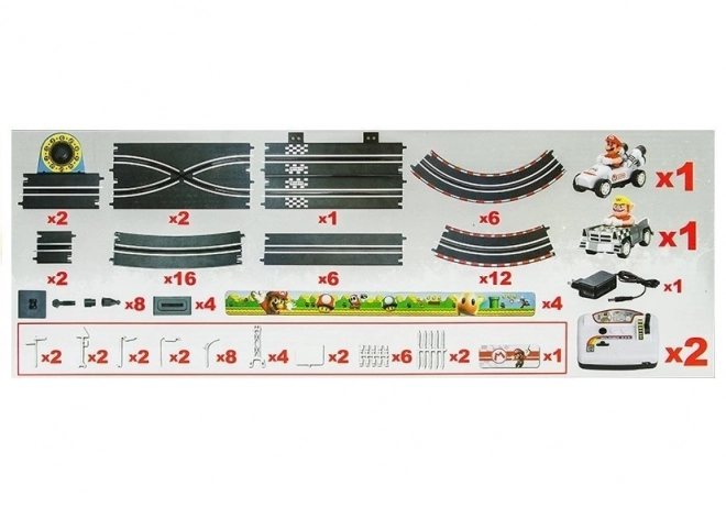 Piste de course électrique avec 2 voitures Mario RC