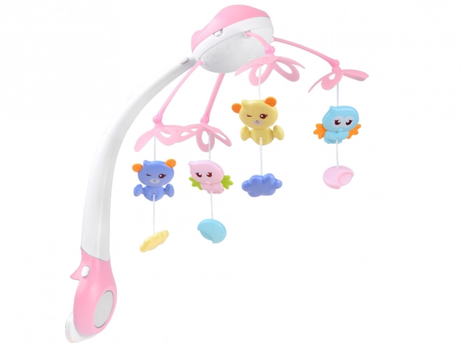 Mobile bébé avec projecteur à télécommande – rose