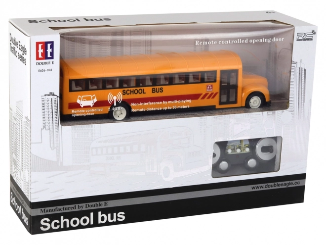 Autobus scolaire jaune télécommandé R/C avec portes ouvertes