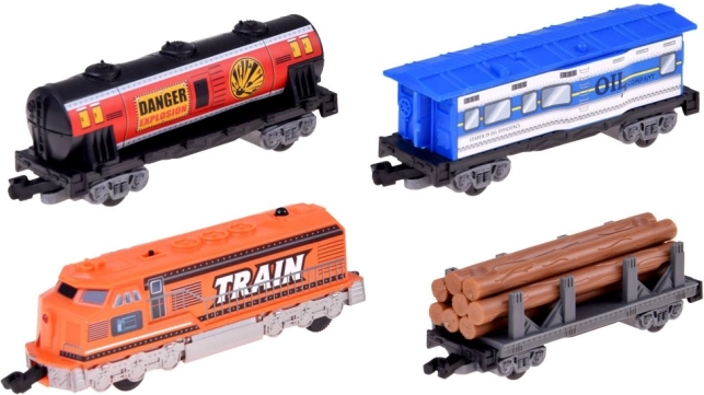 Train de marchandises réaliste avec différents wagons