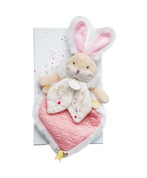 Coffret cadeau doudou lapin rose ami