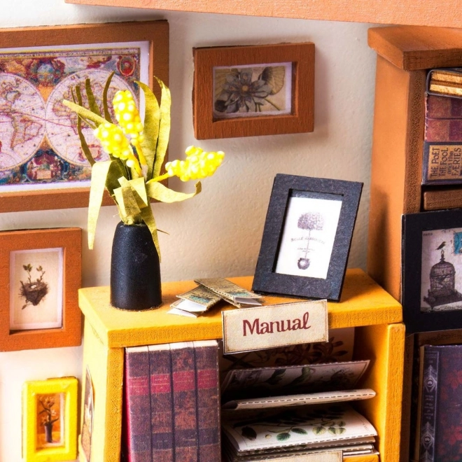 Samova studovna - Bibliothèque DIY Miniature Maison de Poupées