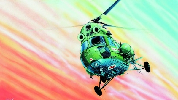 Modèle Kliklak Hélicoptère Mil Mi-2 27,6x30cm dans la boîte 34x19,5x5,5cm