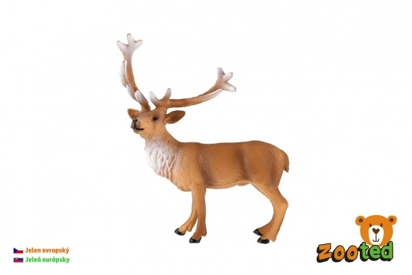 Cerf européen en plastique zooted 16cm dans un sac