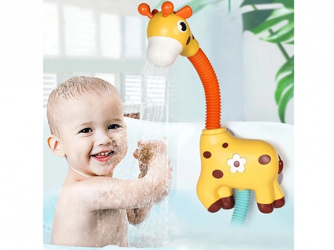 Girafe de bain joyeuse avec effet de douche aquatique
