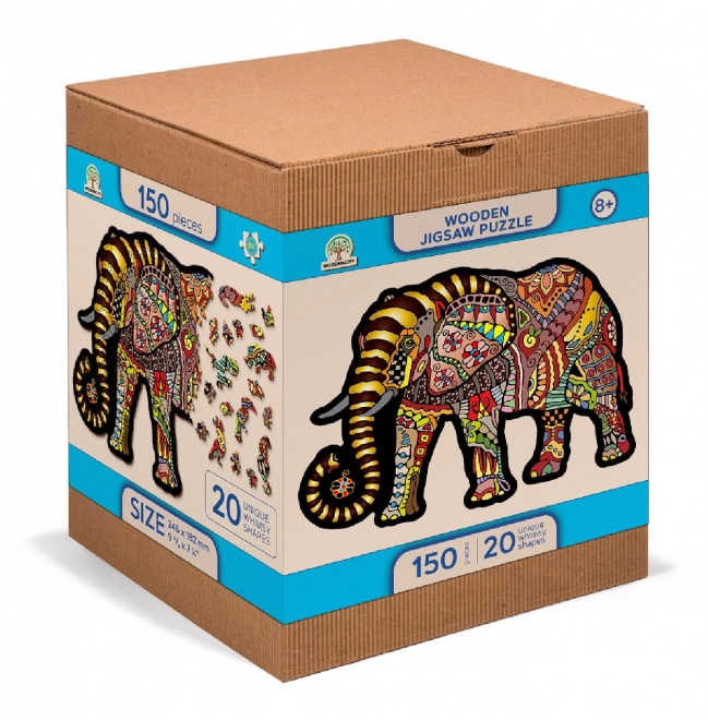 Puzzle en bois Wooden City Éléphant magique 150 pièces EKO