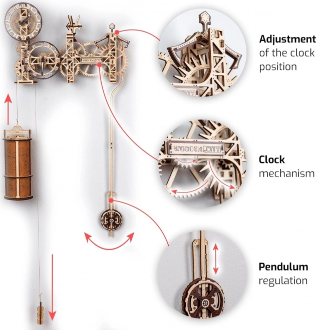 WOODEN CITY Puzzle 3D Horloge murale Steampunk 269 pièces