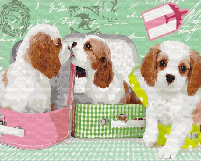 Peignez-le! Peinture par numéros: Chiots mignons