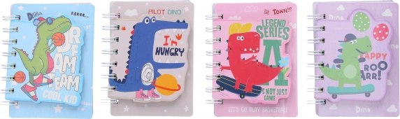 Bloc-notes de poche 8,6 × 12 cm, 80 feuilles, motif dinosaure