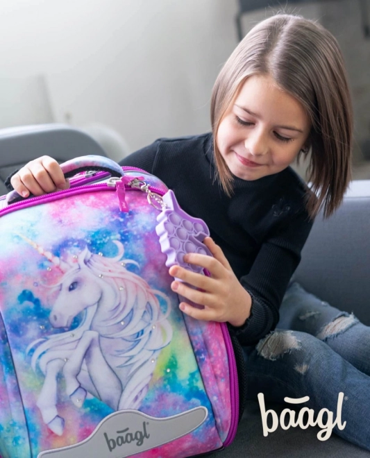 ENSEMBLE BAAGL 5 Shelly Licorne : cartable, trousse, sac, chemise, boîte