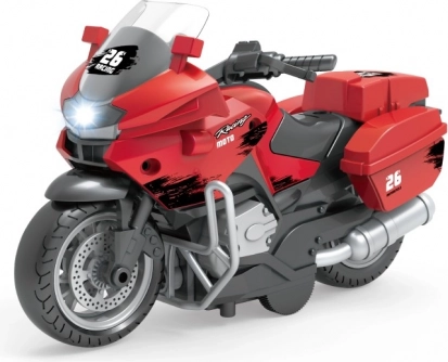 Moto de course rouge avec fonction à rétrofriction